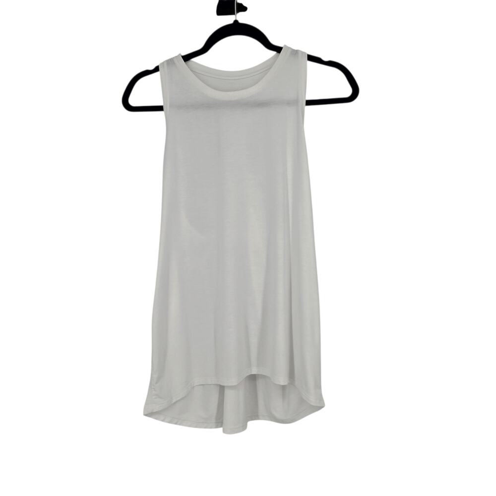 Athleta White Ease In Crewneck Racerback UPF 25+ Odor Control Yoga Tank Top Sz M